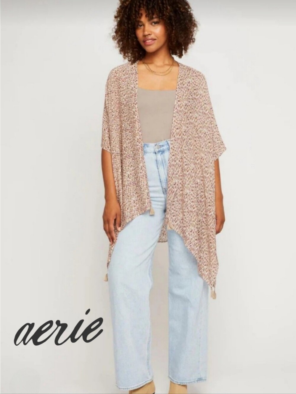 Leopard Print Kimono/ Duster by Aerie